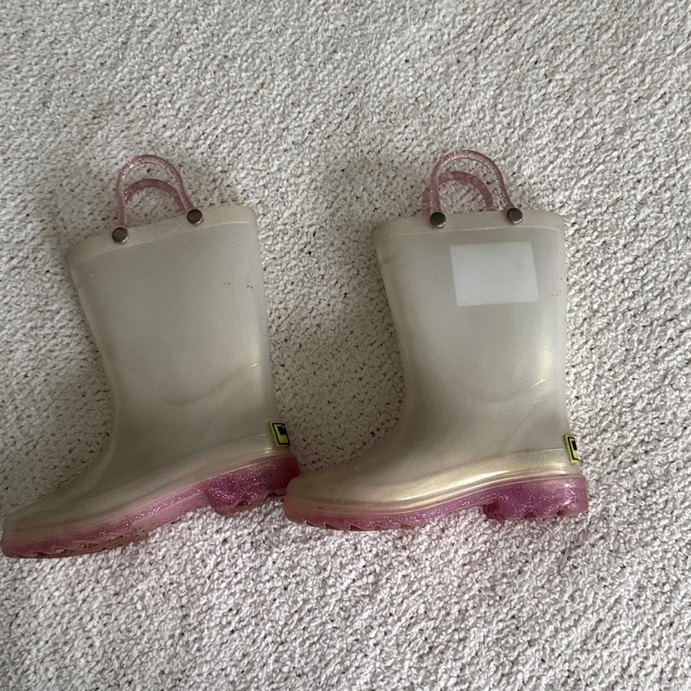 Western Chief Toddler Girls' Abby Glitter Rain Boots With Lights 9T Waterproof - Picture 5 of 10